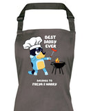 Personalised Bib Apron ~ Best Dad Ever BBQ ~ Father's Day Daddy Dad Step Dad Grandpa Grandad Name ~ Bluey Bandit Rad Dad