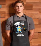 Personalised Bib Apron ~ Best Dad Ever BBQ ~ Father's Day Daddy Dad Step Dad Grandpa Grandad Name ~ Bluey Bandit Rad Dad
