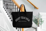 Personalised Best Teacher Large Cotton Canvas Tote Bag ~ Essentials ~ Everyday Bag ~ Teacher Work Bag ~ Gift for Her ~ Teacher Gift for Him