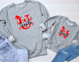 Personalised Christmas Letter and Name Top ~ Xmas Sweater Sweatshirt Twinning