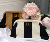 Personalised Initials Crochet Clutch Bag ~ Make Up Bag ~ Cosmetic Bag ~ Travel Holiday Bag ~ Birthday Christmas Monogram Gift for Her