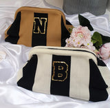Personalised Initial Crochet Clutch Bag ~ Make Up Bag ~ Cosmetic Bag ~ Travel Holiday Bag ~ Birthday Christmas Monogram Gift for Her