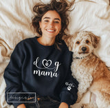 Personalised Dog Mama / Mummy / Mum Sweatshirt ~ Names on Sleeves