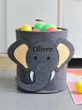 Personalised Elephant Shaped Felt Clothes Toy Storage Basket Storage Bucket Laundry Hamper Clothes Storage Bag