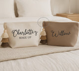 Personalised Felt Accessory Pouch with Tassel ~ Makeup Bag ~ Clutch Bag _Bridesmaid Gift ~ Travel Organiser ~Mummy Mama Baby Accessories Bag