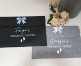 Personalised Pregnancy Notes Document Felt Folder ~ With or Without Bow