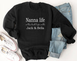 Grandma Life is the Best Life - Personalised Sweatshirt with Childrens Kids Names