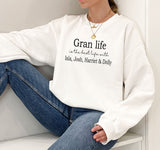 Grandma Life is the Best Life - Personalised Sweatshirt with Childrens Kids Names
