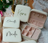 Personalised Name Initials Travel Size Square Jewellery Box