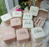 Personalised Name Initials Travel Size Square Jewellery Box