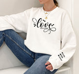 Love Grandmalife - Personalised Sweatshirt with Childrens Kids Names on the Sleeve