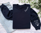 New Style Personalised Mama on Collar sweatshirt ~ Names on Sleeves