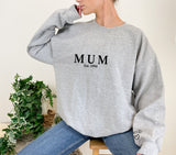 Personalised MAMA / MUMMY ~ Est Year ~ Names on Sleeves