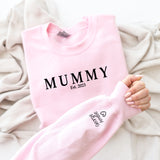 Personalised MAMA / MUMMY ~ Est Year ~ Names on Sleeves
