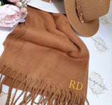 Personalised Luxury Soft Yarn Scarf with Initials ~ Custom Monogram Winter Scarf
