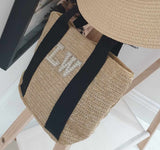 Personalised Small Mini Straw Bag and Hat ~ Pearl Letters ~ Initials ~ Hen Party Gifts ~ Beach Bag ~ Birthday Gift ~ Gift for Her ~ Holiday