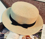 Personalised Straw Hat with Small Bow ~ Beach Hat ~ Holiday Hat ~ Monogram ~ Initials