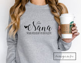 Personalised This Mama Wears Her Heart On Her Sleeve ~ Names on Sleeve with Heart ~ Mummy, Mum, Daddy, Nanny, Grandad, Grandma, Nana Gift