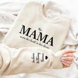 Personalised This Mama Wears Her Heart On Her Sleeve ~ Names on Sleeve with Heart ~ Mummy, Mum, Daddy, Nanny, Grandad, Grandma, Nana Gift