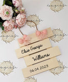 Copy of Personalised Baby Nursery Home Decor Wooden Sign ~ Pink Bows