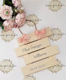 Copy of Personalised Baby Nursery Home Decor Wooden Sign ~ Pink Bows