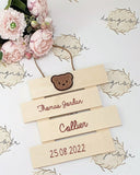 Personalised Baby Nursery Home Decor Wooden Sign ~ Teddy Bear