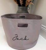 Personalised Canvas Storage Tub ~ Storage Trug~Bin~Box