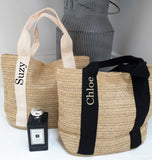 Personalised Small Straw Bag ~ Bridesmaid Gift ~ Hen Party Gifts ~ Beach Bag ~ Birthday Gift ~ Mini Straw Tote Bag