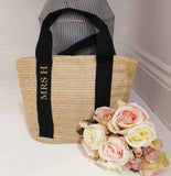 Personalised Small Straw Bag ~ Bridesmaid Gift ~ Hen Party Gifts ~ Beach Bag ~ Birthday Gift ~ Mini Straw Tote Bag