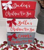 Christmas Eve Box Crate With Bow Personalised Wooden Gift Box