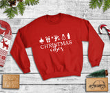 Christmas Vibes ~ Snowman etc ~ Various Colours ~ Christmas sweatshirt jumper top