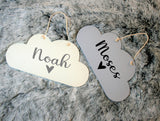 Personalised Cloud Door Sign ~ Cloud Shaped Bedroom Sign ~ Children's Bedroom Nursery Sign Heart