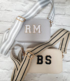 Personalised Cross Body bag~bag with strap~Monogram bag~Hen party~Bride~Mrs~vegan leather bag~custom initials on bag
