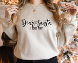 Dear Santa I Did Try ~ Various Colours ~ Christmas sweatshirt jumper top
