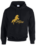 Personalised horse glitter black hoodie