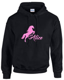 Personalised horse glitter black hoodie