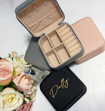 Personalised Name Initials Travel Size Square Jewellery Box