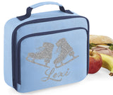 Personalised Name Ice Skating Skates Lunch Box Bag School Bags Custom Bag Glitter