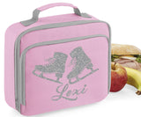 Personalised Name Ice Skating Skates Lunch Box Bag School Bags Custom Bag Glitter