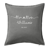 Mr & Mrs personalised cushion wedding anniversary valentines gift