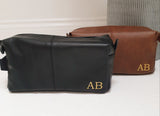 Personalised Leather Look Nuhide  Washbag