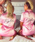 Satin Short Pjs Pyjamas Personalised with Name