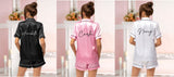 Satin Short Pjs Pyjamas Personalised with Name