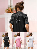 Satin Short Pjs Pyjamas Personalised with Name