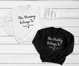 Personalised This Mummy/Daddy/Nanny/etc belongs to ~ Dog Cat Pet Walking sweatshirt jumper top