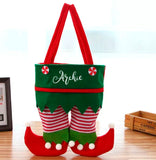 Personalised Christmas Xmas Elf Stockings ~ Elf Leg Xmas Bags