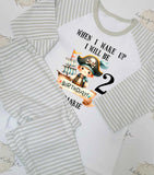 Personalised Pirate Birthday Raglan Pyjama Set – When I Wake Up I Will Be 1,2,3,4,5,6,7,8,9 Pyjamas ~ Pirate ~ Pirate Ship ~ Birthday Pjs
