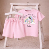 Personalised Unicorn Birthday Outfit | When I Wake Up I Will Be Age Short Set | Unicorn Birthday Clothes | Rainbow Birthday Outfit
