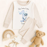 Personalised When I Wake Up I Will Be 1,2,3,4,5,6,7,8,9 Stripe Pyjamas ~ Gift for Boy Girl ~ Elephant with Balloons and Cake  ~ Birthday Pjs