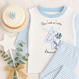 Personalised When I Wake Up I Will Be 1,2,3,4,5,6,7,8,9 Stripe Pyjamas ~ Gift for Boy Girl ~ Elephant with Balloons and Cake  ~ Birthday Pjs